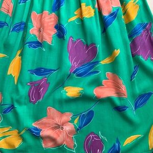 vintage rayon flowery skirt